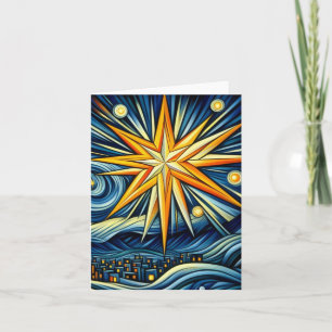 Cubism Art Christmas Star  Card