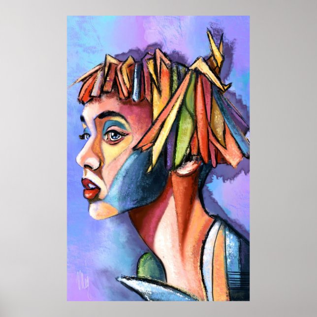Cubism Art Lady Poster (Front)