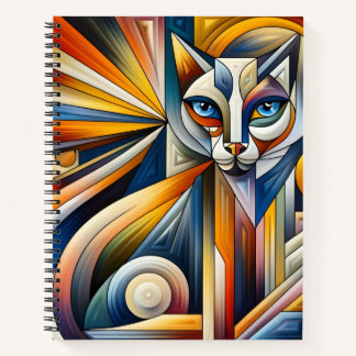 Cubism Cat Design Bullet Line Notebook