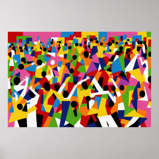 Cubism Dancing Party Poster (Front)