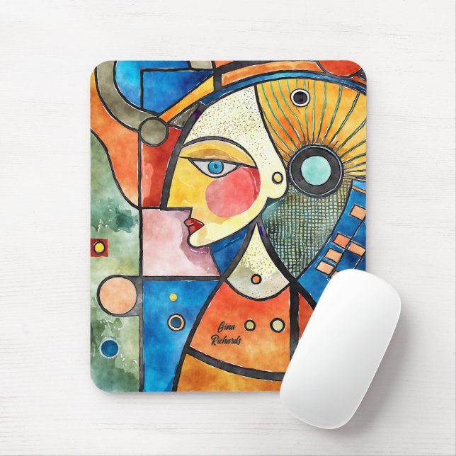 Cubism Design Mouse Pad (With Mouse)