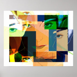 Cubism Faces Poster