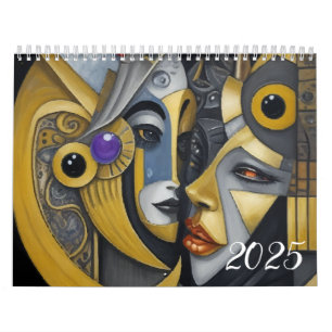 Cubism in the style of Picasso. 2025 Calendar