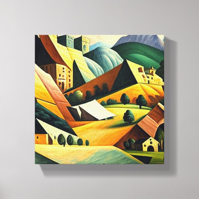 cubism landscape canvas print (Front)