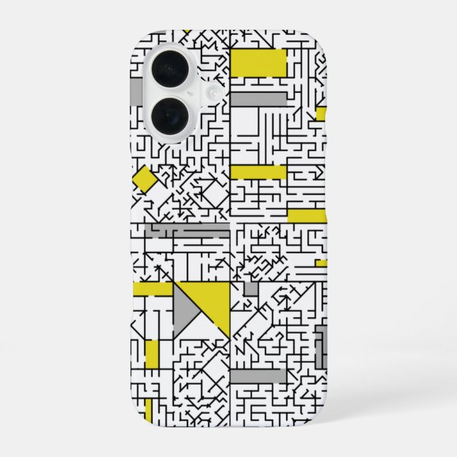 Cubism Maze iPhone 16 Case (Back)