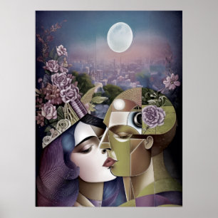 Cubism meet Cyberpunk Poster