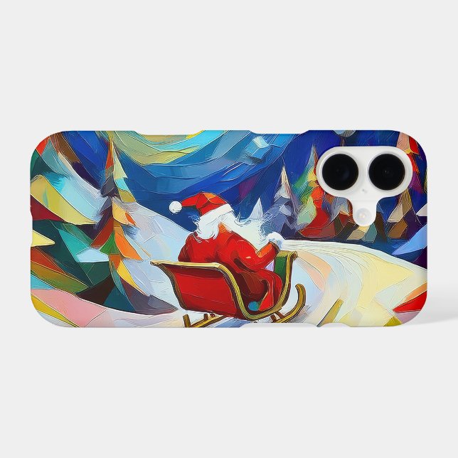 Cubism Santa Christmas Holiday  (Back (Horizontal))