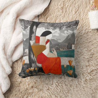 Cubism- Style Abstract Art Pillow