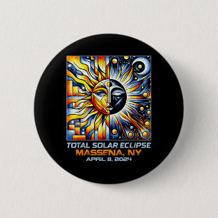 Cubism Total Solar Eclipse Mena New York 6 Cm Round Badge