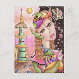 Cubist Abstract Art Postcard ~ "Far From Home"