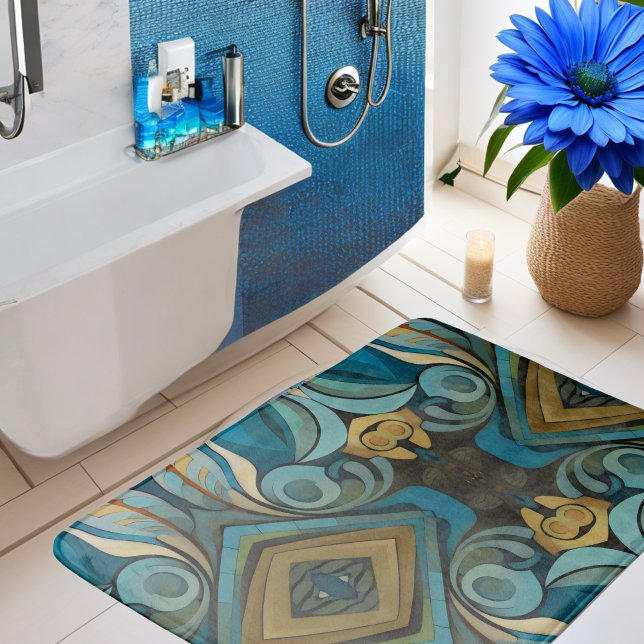 Cubist Abstract Inspired Art Deco 9 Bath Mat (Creator Uploaded)