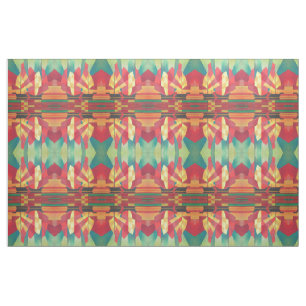Cubist Abstract of Junk Sails and Ocean Skies Fabric