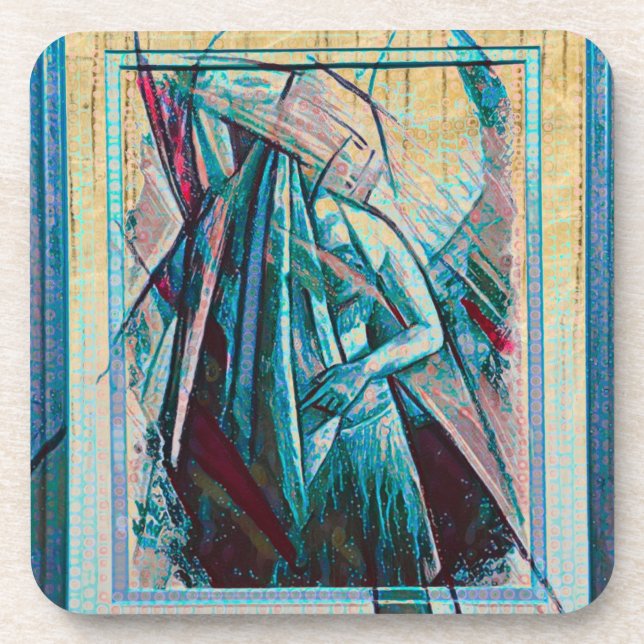 Cubist Art Deco Belly Dancer Coaster (Front)