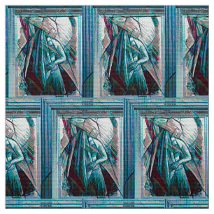 Cubist Art Deco Belly Dancer Fabric