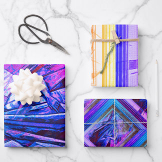 Cubist Art Deco Belly Dancer in Purple & Blue Wrap Wrapping Paper Sheet