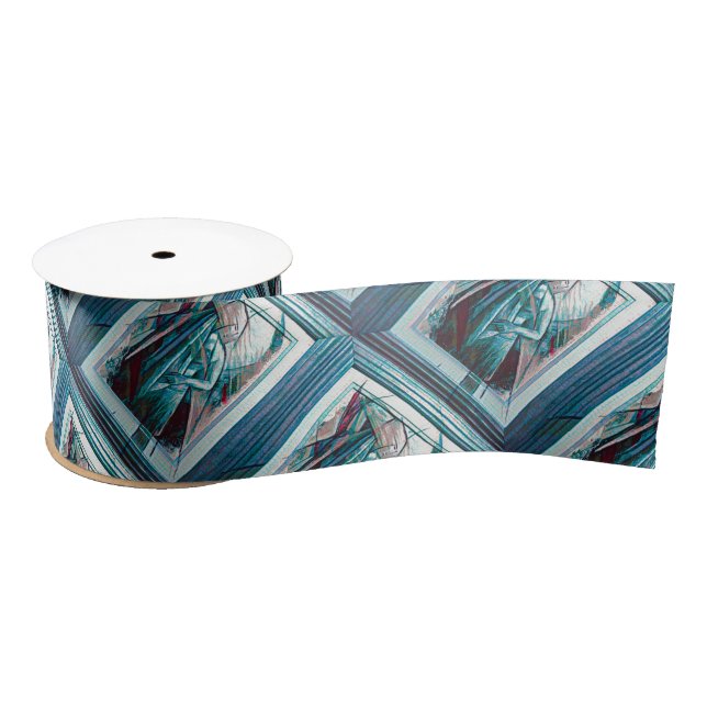 Cubist Art Deco Belly Dancer Satin Ribbon (Spool)