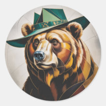 Cubist Bear Abstract Geometric Portrait