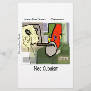 Cubist Castro NeoCubaism Funny Stationery