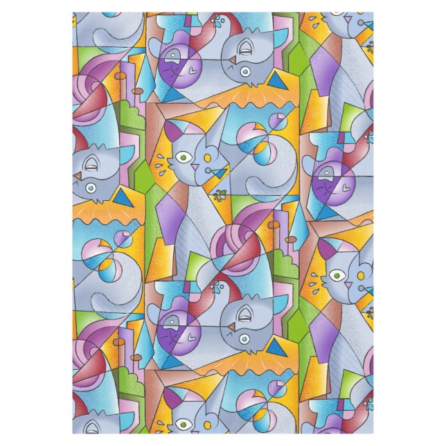 Cubist Cats - The Mininos Tablecloth (Front)