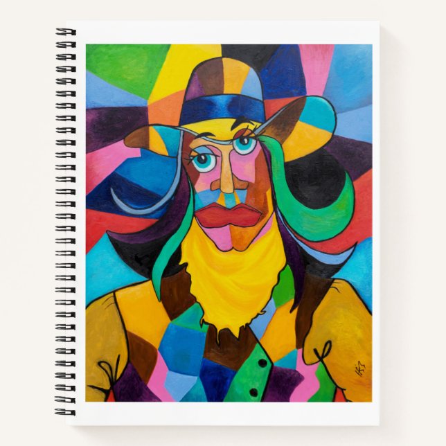 Cubist Cowgirl Sketchbook Notebook (Front)
