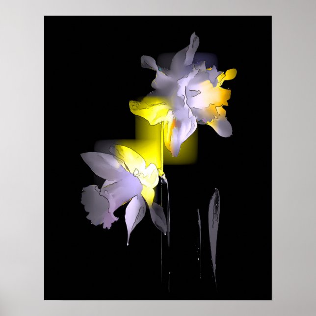 Cubist Daffodils Poster (Front)