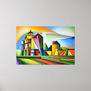 Cubist Farm Canvas Print