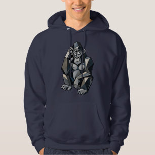 Cubist Gorilla Abstract Geometric Art Hoodie