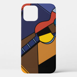 Cubist Guitar Surrealism Painting. iPhone 12 Case
