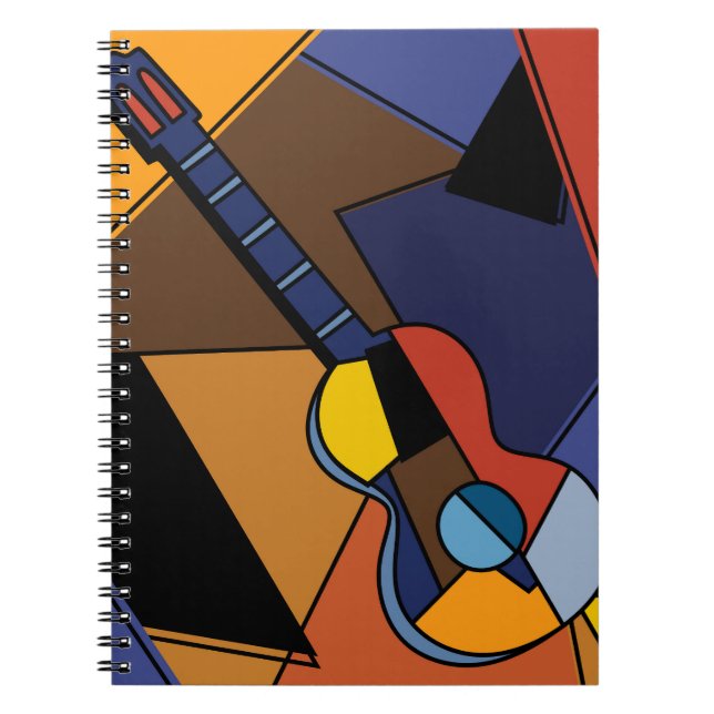 Cubist Guitar Surrealism Painting. Notebook (Front)