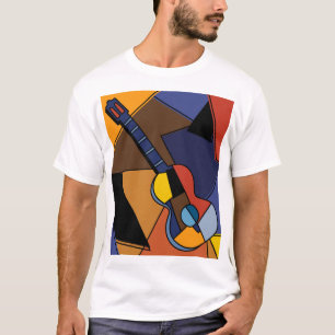 Cubist Guitar Surrealism Painting. T-Shirt