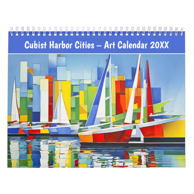 Cubist Harbor Cities – Art Calendar 2026 (Cover)