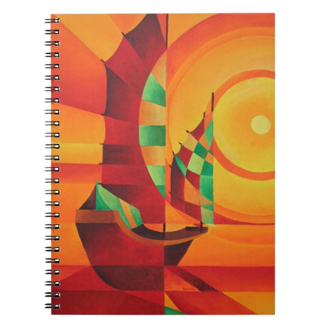 Cubist Junks On The Red Sea Spiral Notebook (Front)