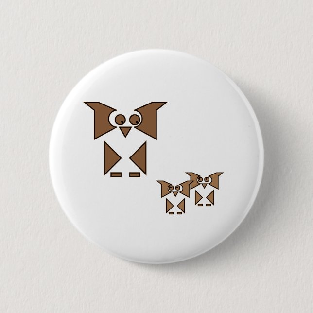 Cubist Owl 6 Cm Round Badge (Front)