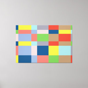 Cubist Quilt in Spring Colours Canvas Print