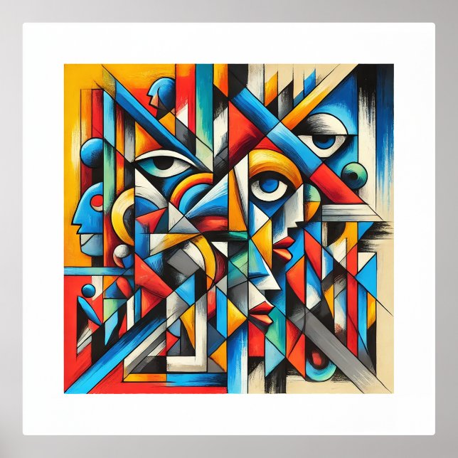 Cubist style inspiration paintings foil prints (Front)