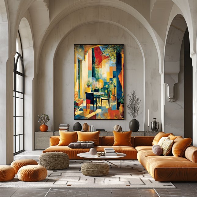 Cubist Sunlit Terrace Reinterpretation Masterpiece Poster (Creator Uploaded)