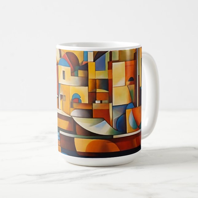 "Cubist Sydney Opera House Mug" Coffee Mug (Front Right)