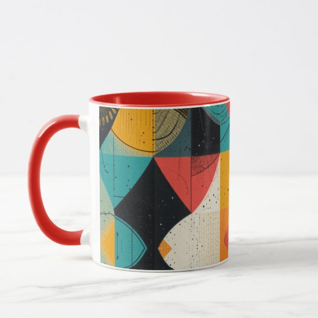 Cubistic Fish Two-Tone Coffee Mug (Left)