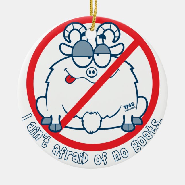 cubs chicago goat shirt ceramic tree decoration (Front)