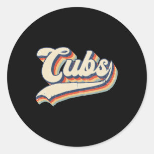 Cubs Sports Name Vintage Retro Gift Men Women Boy  Classic Round Sticker