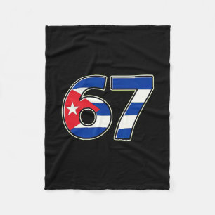 Cuby Flag Number 67 Birthday Year  Fleece Blanket