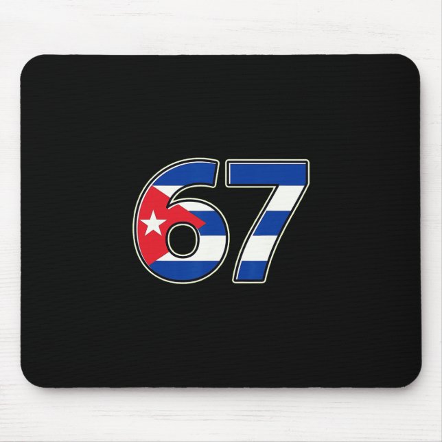 Cuby Flag Number 67 Birthday Year  Mouse Pad (Front)