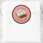 Cuccidati Italian Christmas Fig Cookies Baked By Classic Round Sticker<br><div class="desc">Design features on original marker illustration of cucidati (cuccidati) a classic Italian fig cookie which is often served during the Christmas holiday season. With roots in Sicily, these delightful cookies are stuffed with figs (along with honey, spices, nuts, or jam), coated in icing, and topped with rainbow sprinkles. This cookie...</div>