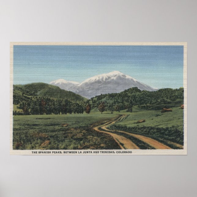 Cuchara, Colorado - View of the Spanish Peaks Poster (Front)