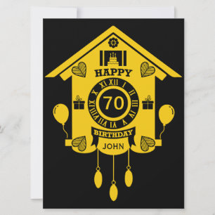 Cuckoo Clock Time Happy 70th Birthday Card