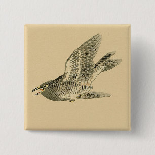 Cuckoo (Japanese Art) (by Kono Bairei) 15 Cm Square Badge
