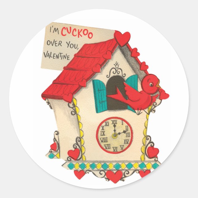 Cuckoo Over You | Valentine | Round Stickers (Front)