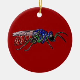 Cuckoo Wasp Ceramic Tree Decoration