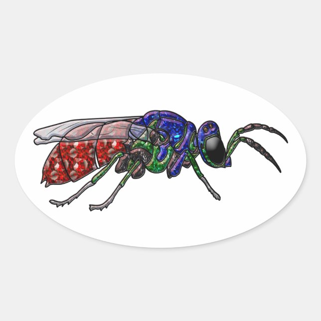 Cuckoo Wasp Oval Sticker (Front)