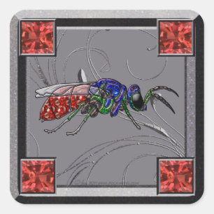 Cuckoo Wasp Square Sticker